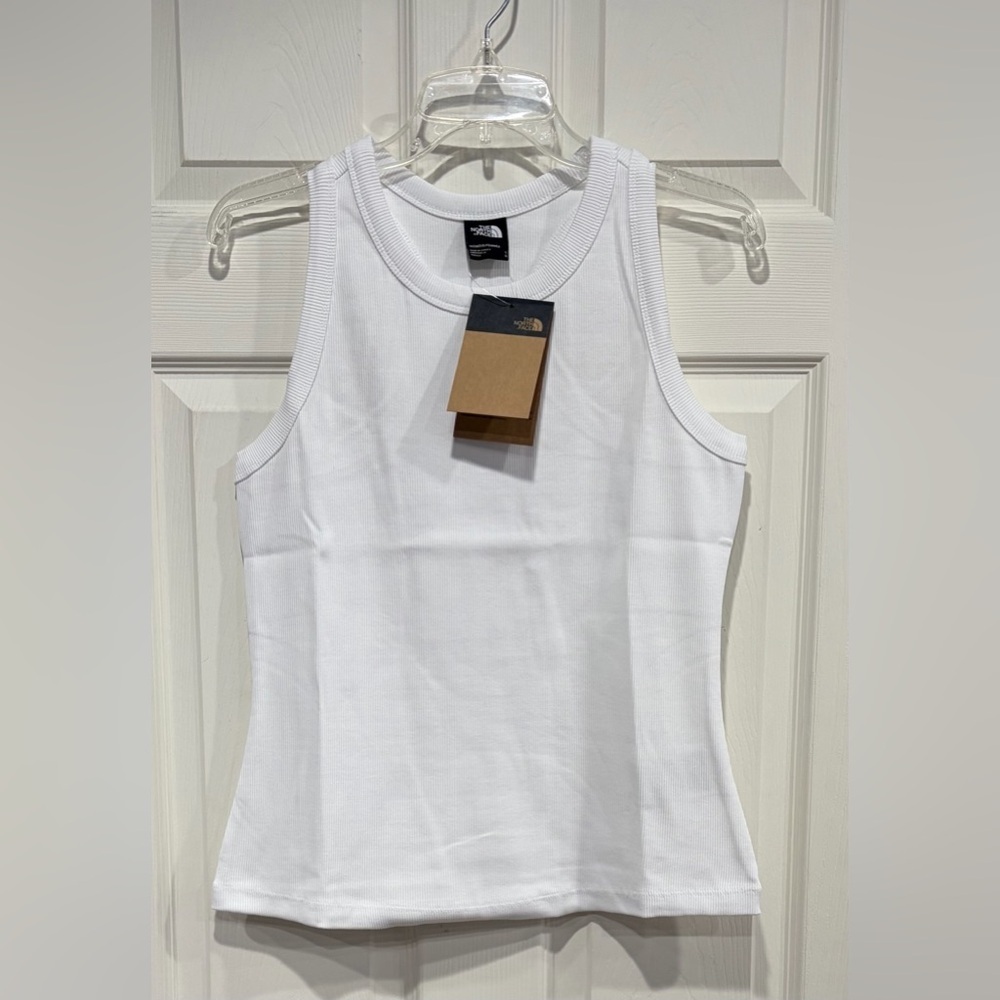 The North Face Women’s Large TNF White Slim Rib Tank Top NWT Slim Fit Racerback